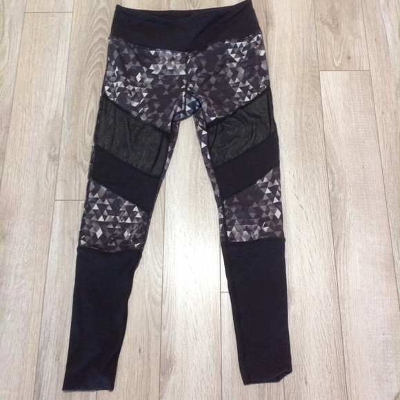 Glyder Pants - Glyder Black & Grey Mesh Insert Leggings